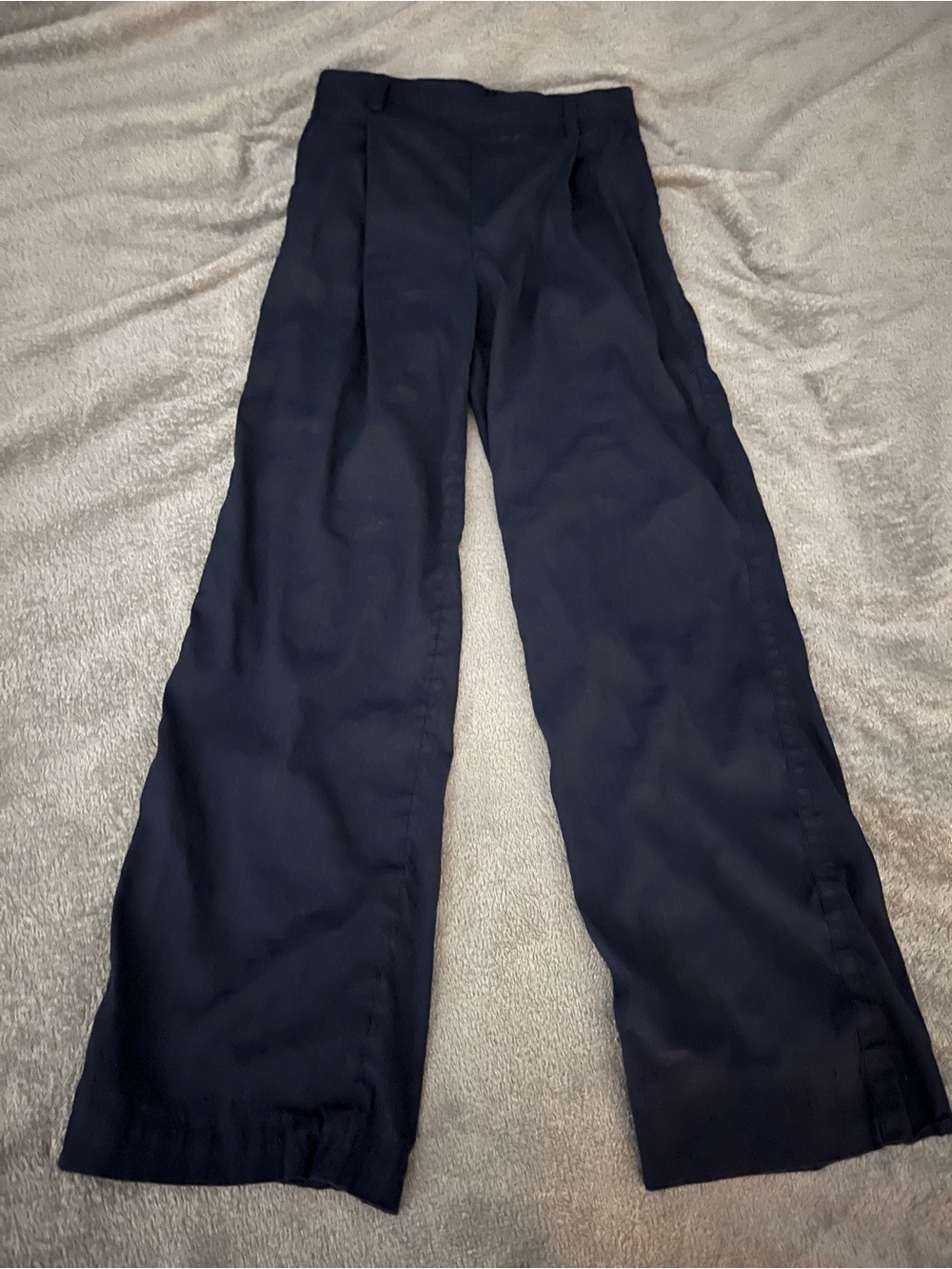 Vince XXS Wide-Leg Navy Pants - Women's Tailored Trousers